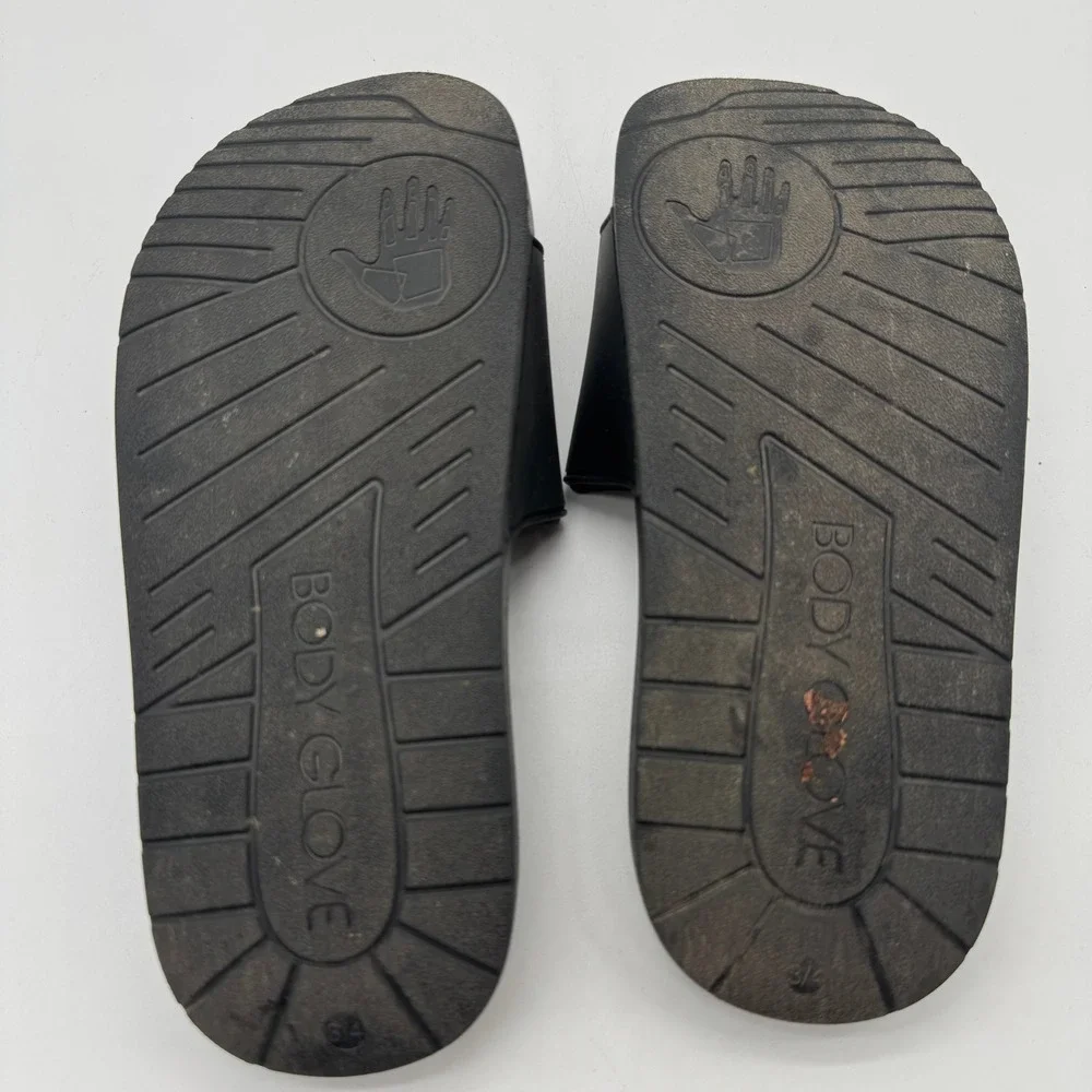 Body Glove Kids Comfort Slide Sandals Black Adjustable Strap Size L Kids 3/4